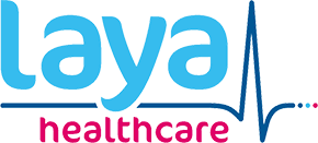 Taya Healthcare logo with heartbeat design.
